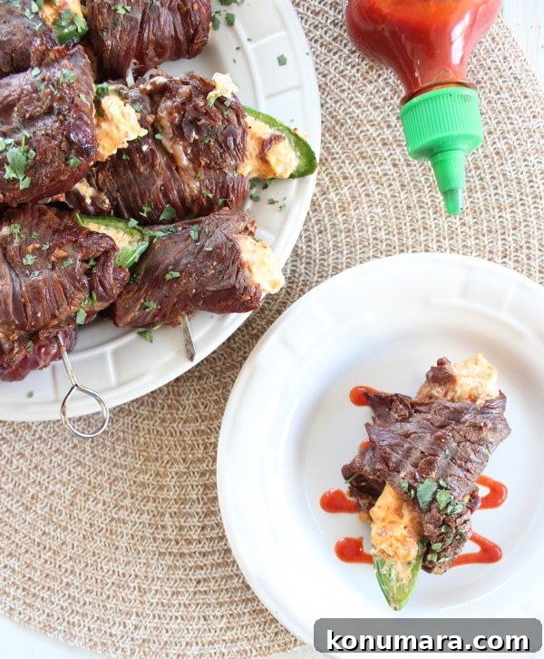 Steak Wrapped Jalapeño Popper Skewers