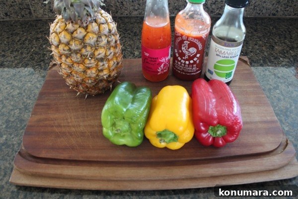 Bell Pepper Pineapple Slaw Ingredients