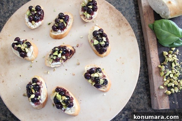 Blueberry, Goat Cheese and Pistachio Crostini Recipe 9 Blueberry Goat Cheese Crostini Recipe