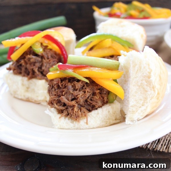 Slow Cooked Thai Beef Sliders with Bell Pepper Slaw