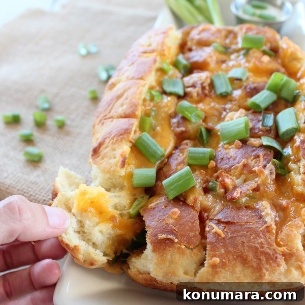 Loaded Baked Potato Bread Recipe with Bacon & Cheddar 8 Pull Apart Baked Potato Bread