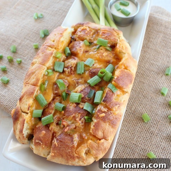 Loaded Baked Potato Bread Recipe with Bacon & Cheddar 7 Loaded Baked Potato Pull Apart Bread