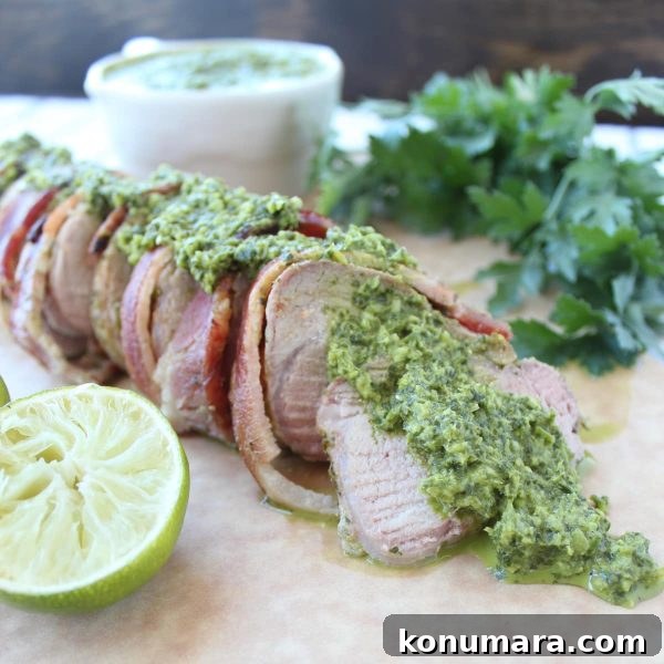 Crispy Bacon Wrapped Chimichurri Pork Tenderloin 3 Chimichurri Pork Tenderloin