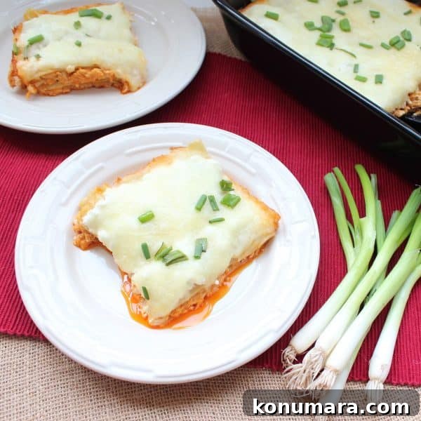 Creamy Buffalo Chicken Alfredo Lasagna 2 Buffalo Chicken Alfredo Lasagna