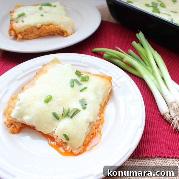 Creamy Buffalo Chicken Alfredo Lasagna 4 Buffalo Chicken Alfredo Lasagna