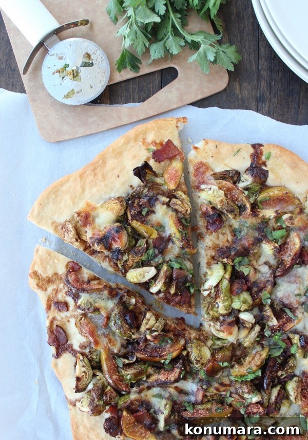 Brussels Sprouts Pizza with Honey, Figs and Bacon 3 Honey Fig Bacon Brussel Sprout Pizza