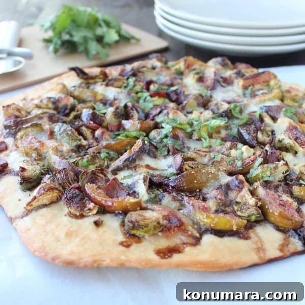 Brussels Sprouts Pizza with Honey, Figs and Bacon 4 Honey Fig Bacon Brussel Sprouts Pizza