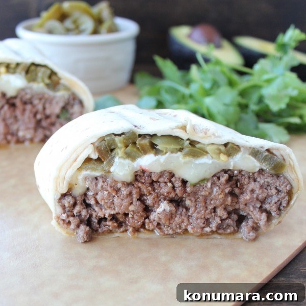 Tortilla-Wrapped Jalapeño Cheeseburger Recipe 3 Tortilla Wrapped Jalapeño Cheeseburger