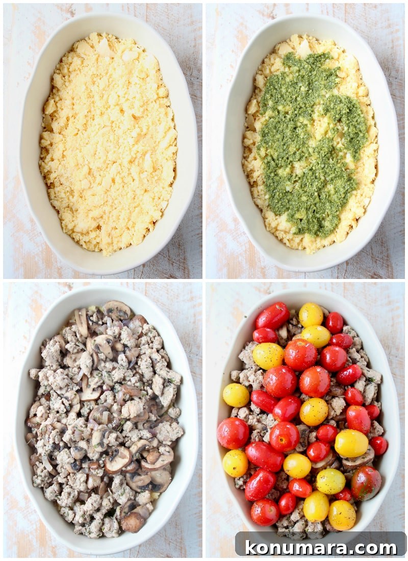 Baked Italian Polenta and Ground Turkey Casserole 5 Ground turkey casserole instructional images