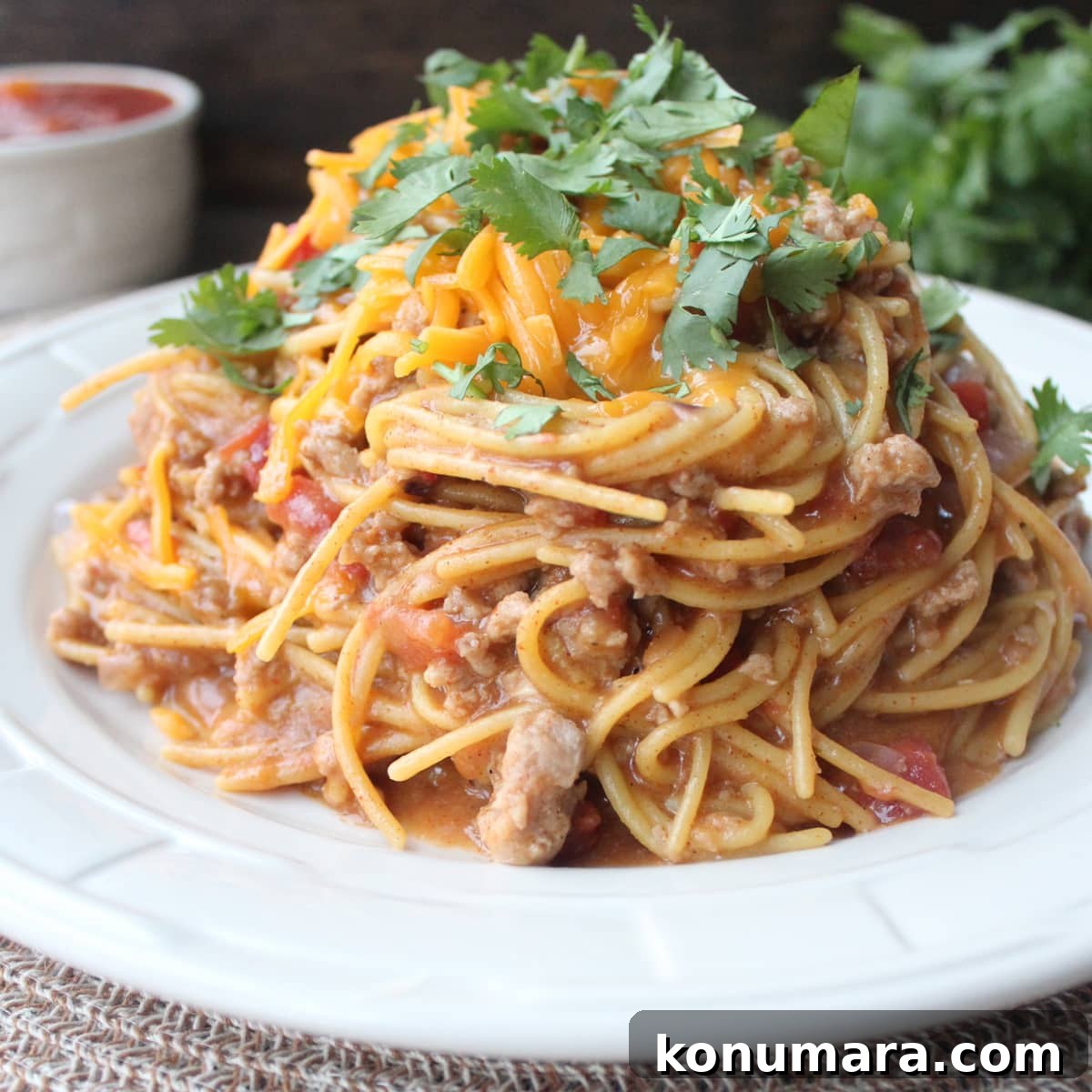 Gluten-Free Taco Spaghetti Recipe 5 Served gluten free taco spaghetti