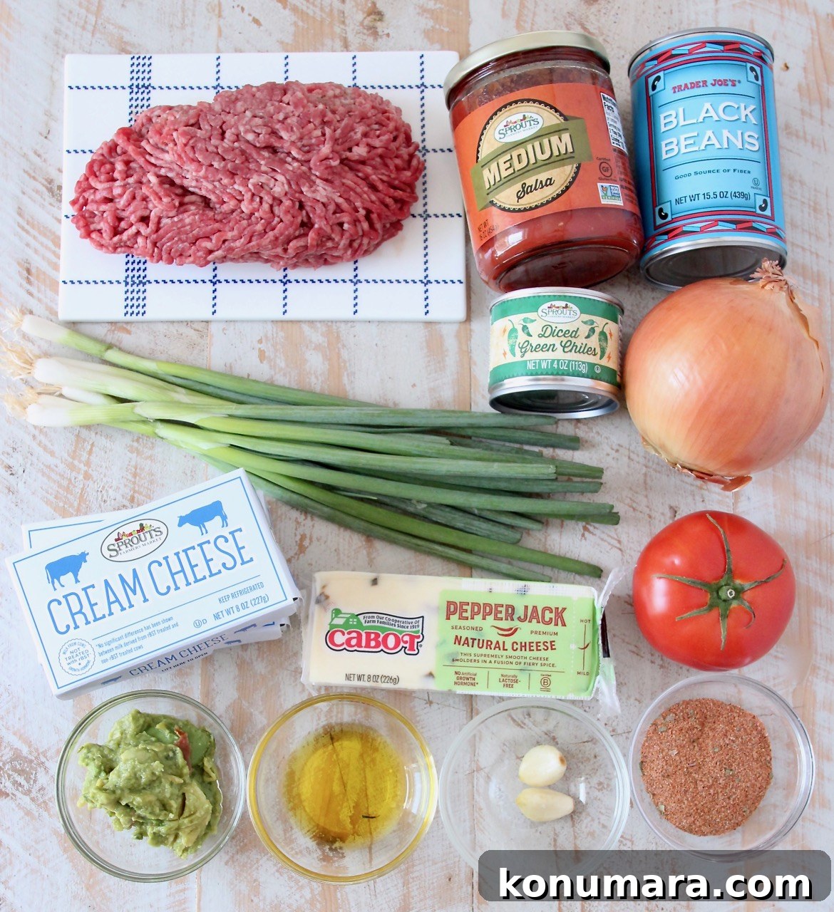 ingredients for baked taco dip