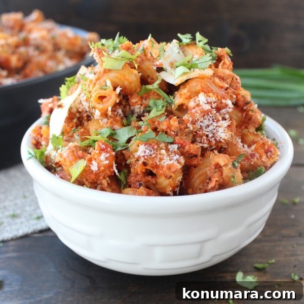 Roasted Red Pepper Chorizo Mac and Cheese