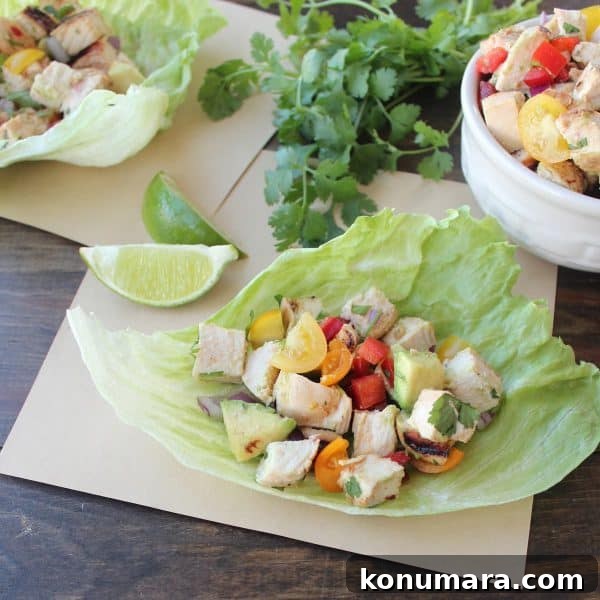 Chili Lime Chicken Taco Lettuce Cups