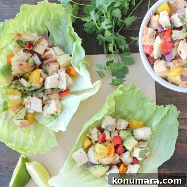 Lettuce Wrapped Chili Lime Chicken Tacos