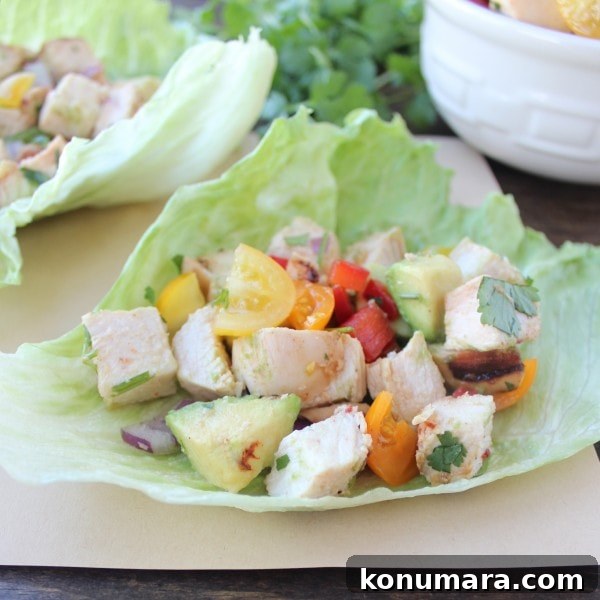 Grilled Chili Lime Chicken Taco Lettuce Cups