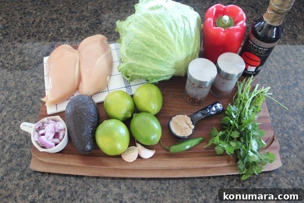 Chili Lime Chicken Taco Lettuce Cup Ingredients