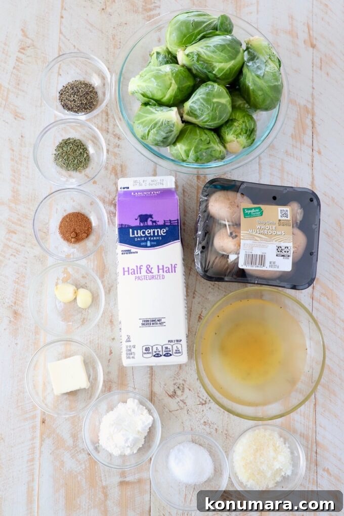 ingredients for brussel sprout casserole
