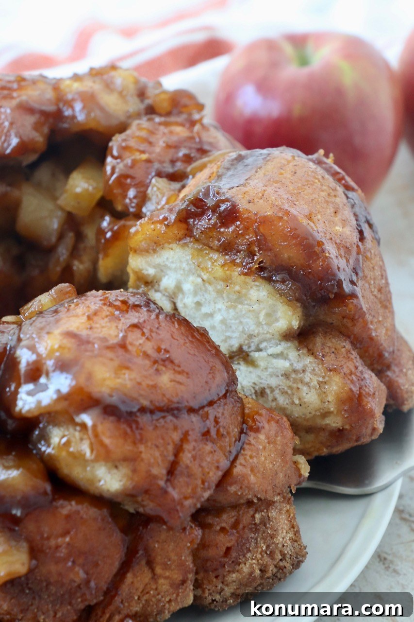monkey bread on plate with serving spatula