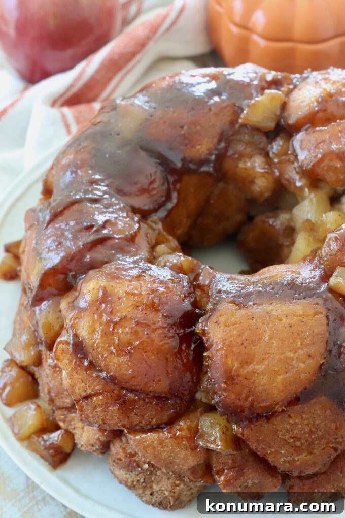 pumpkin apple monkey bread on plate