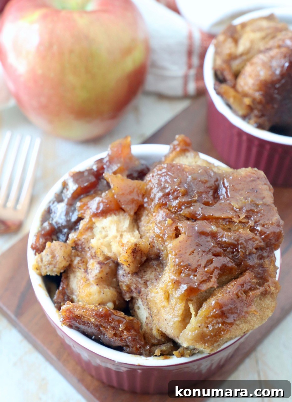 pumpkin apple monkey bread served in red bowls