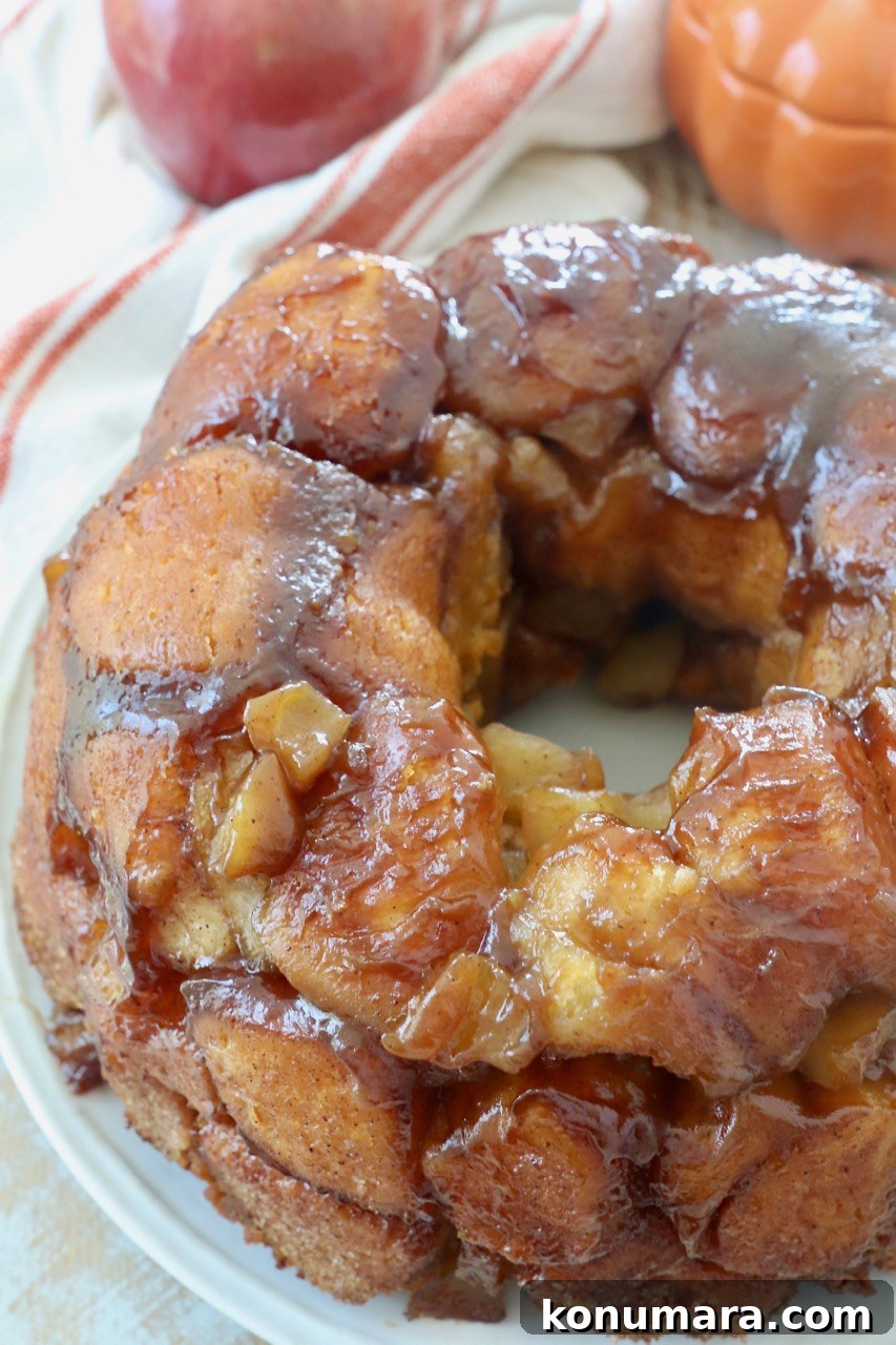 pumpkin apple monkey bread on plate