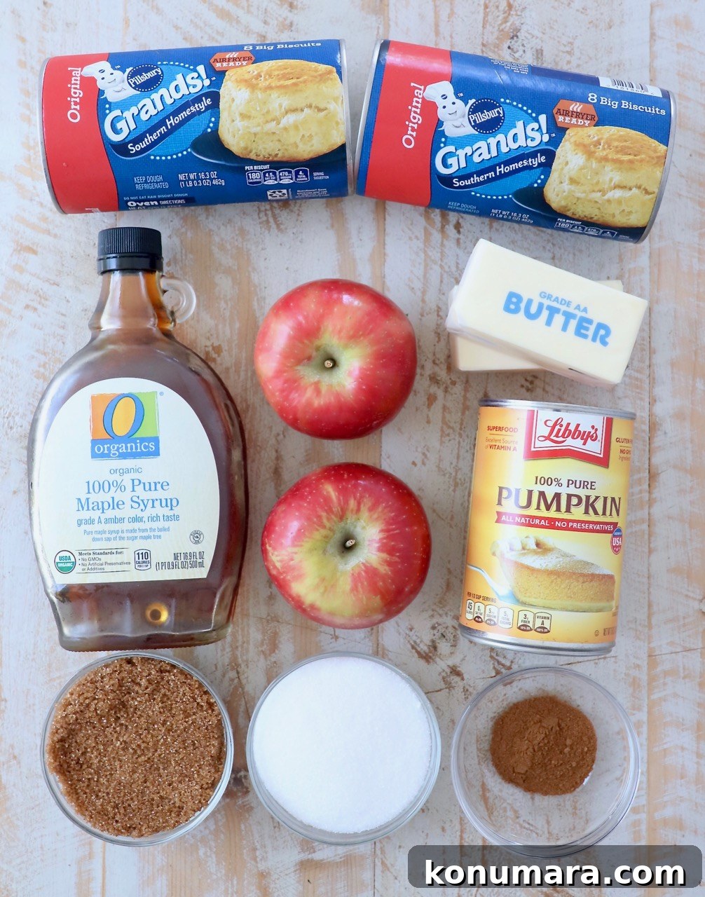 ingredients for pumpkin apple monkey bread
