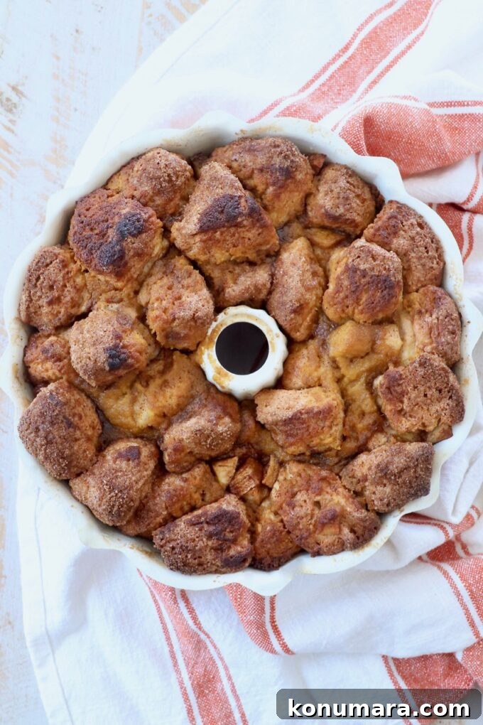 cooked monkey bread in bundt pan