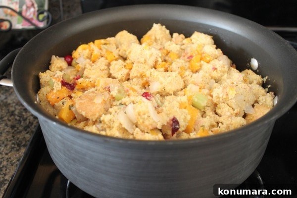Butternut Squash Cranberry Cornbread Stuffing Recipe