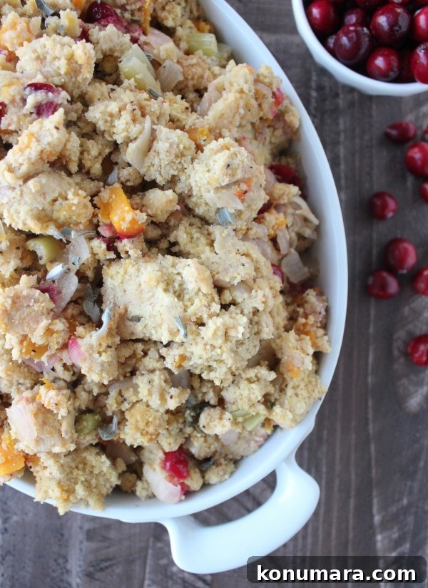 Gluten Free Cranberry Sage Cornbread Stuffing