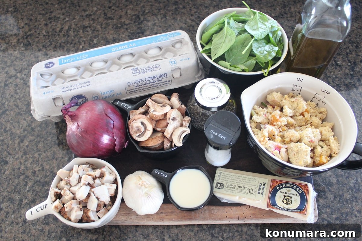 Stuffing-Crust Turkey, Mushroom and Spinach Quiche Recipe 5 Mushroom Turkey Quiche Ingredients