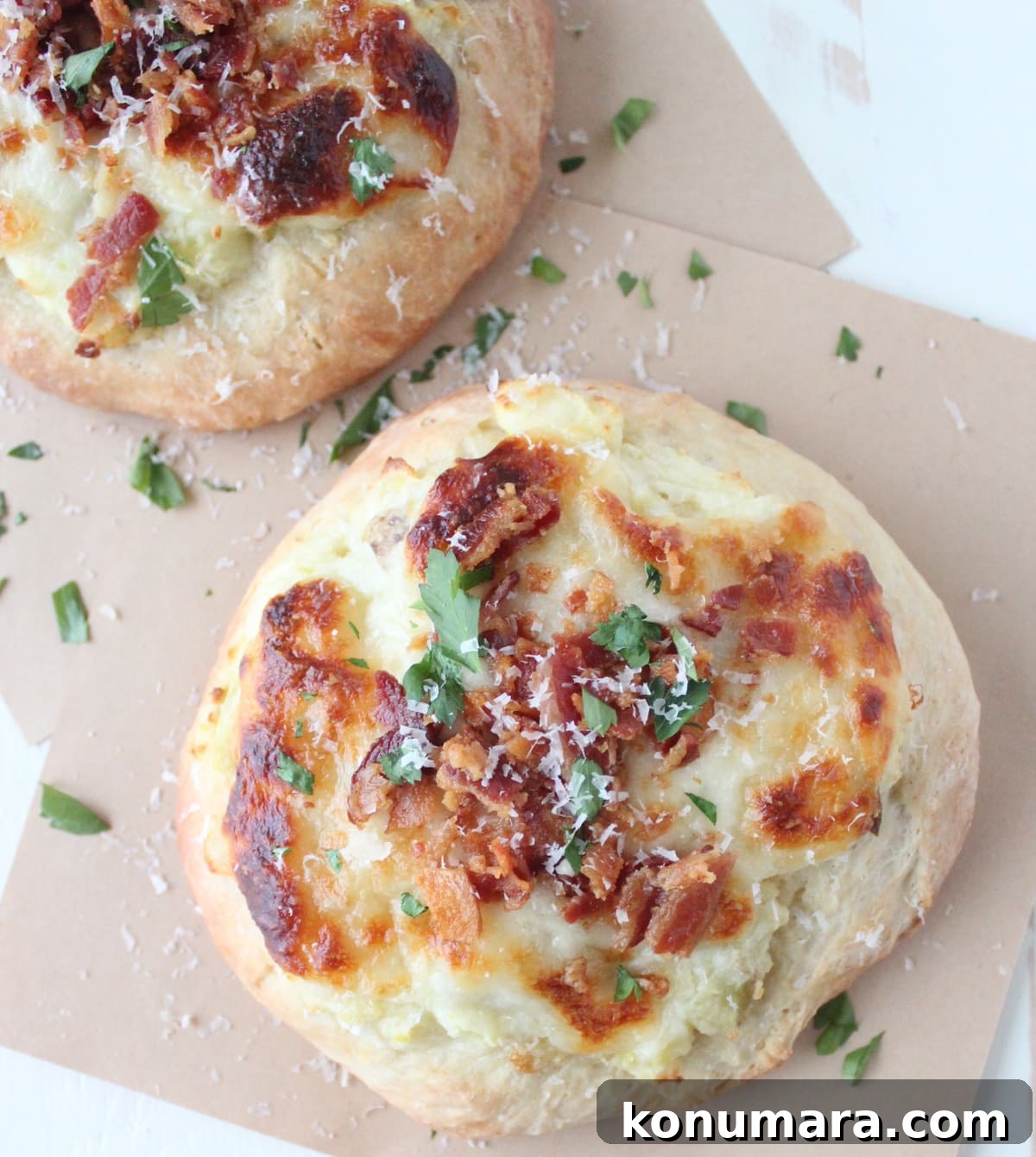 Mashed Potato and Bacon Mini PIzzas