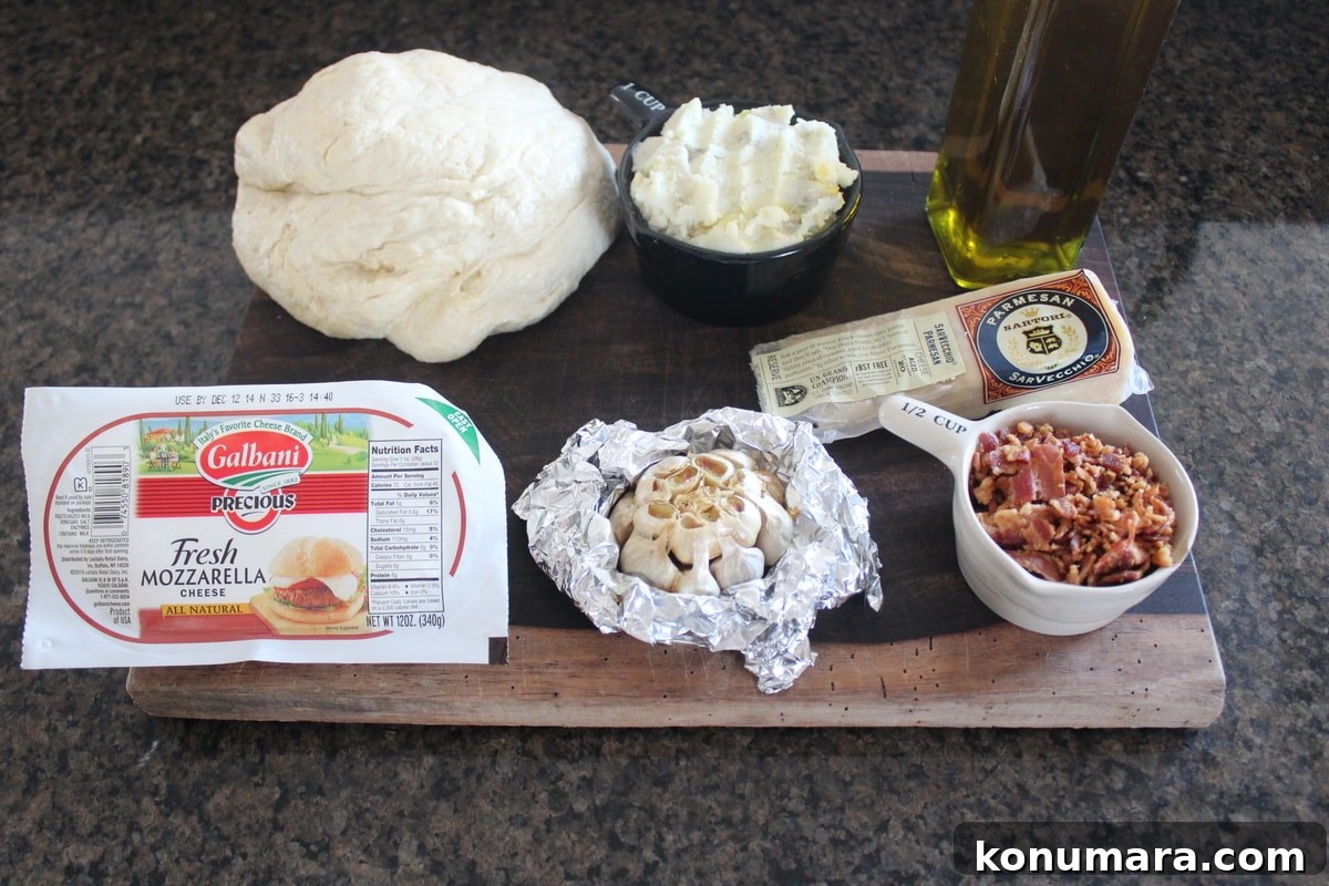 Mashed Potato & Bacon Pizza Ingredients