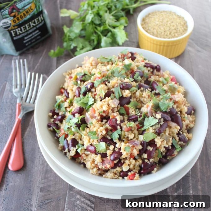 One Pot Vegan Mexican Freekeh Recipe