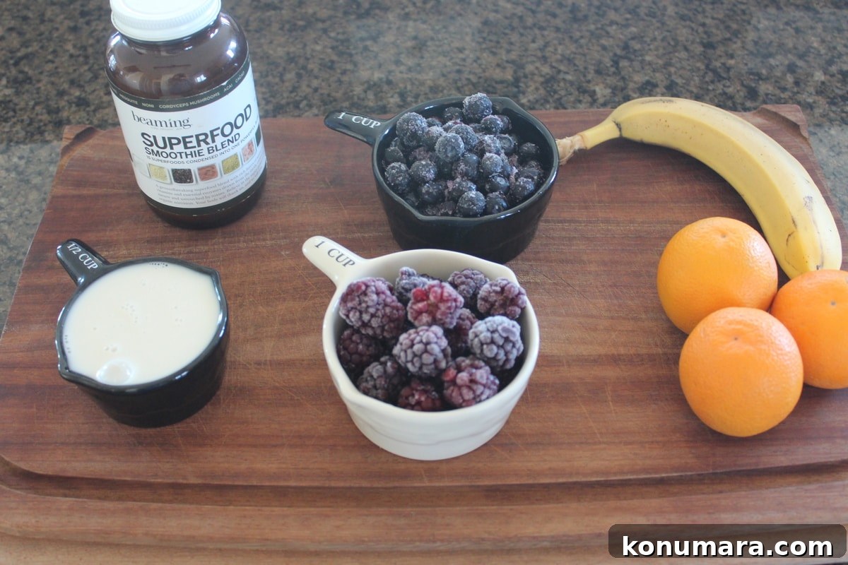 Orange Berry Immunity Boosting Smoothie Ingredients