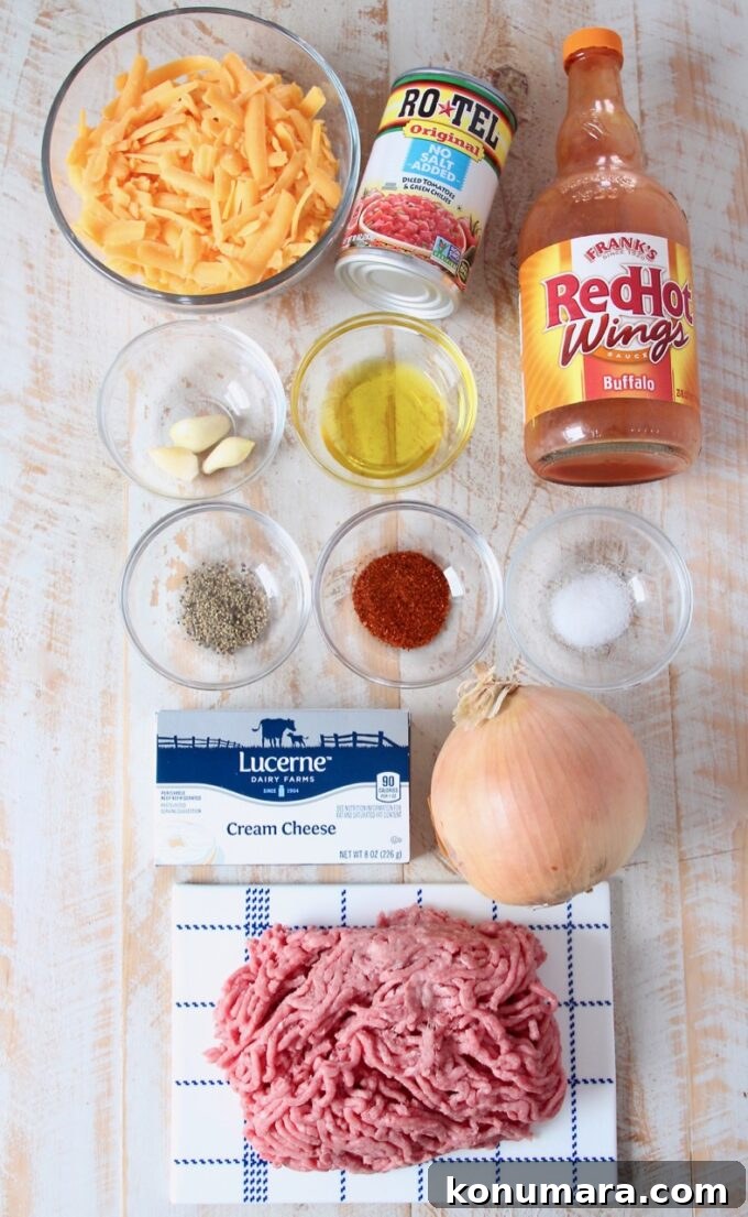 Spicy Buffalo Cheeseburger Dip Recipe 3 ingredients for buffalo cheeseburger dip
