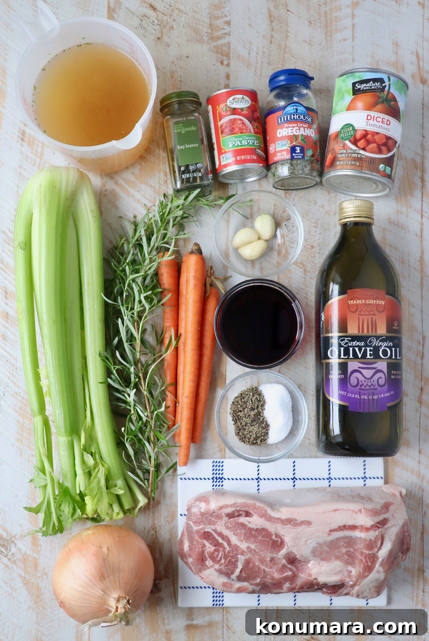 Authentic Slow Simmered Pork Ragu Recipe 3 ingredients for pork ragu
