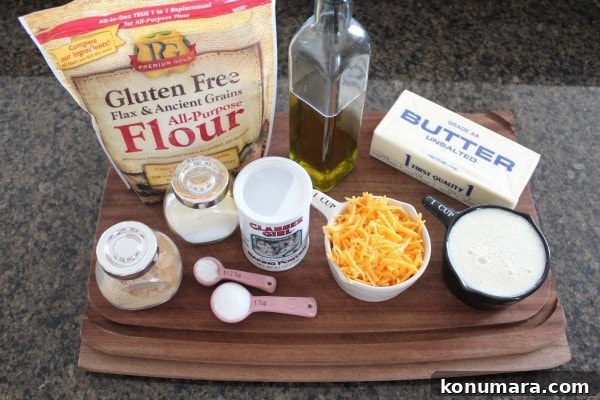 Flaky Garlic Cheddar Gluten-Free Biscuits 5 Garlic Cheddar Gluten Free Biscuits Ingredients