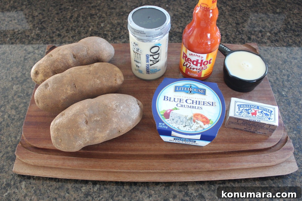Creamy Buffalo Blue Cheese Mashed Potatoes Recipe 3 Buffalo Blue Cheese Mashed Potato Ingredients