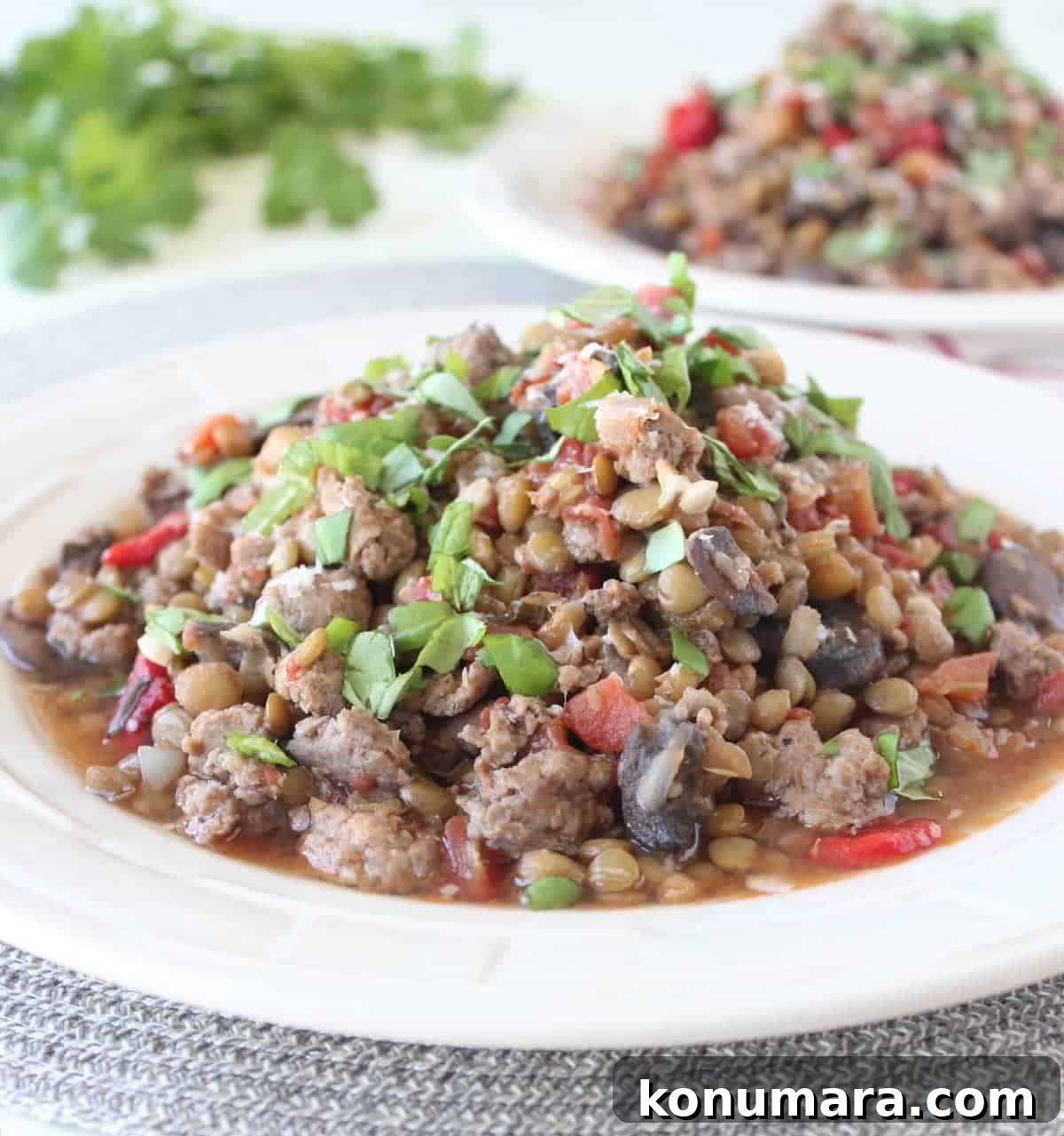 One Pot Mediterranean Sausage & Lentils Recipe