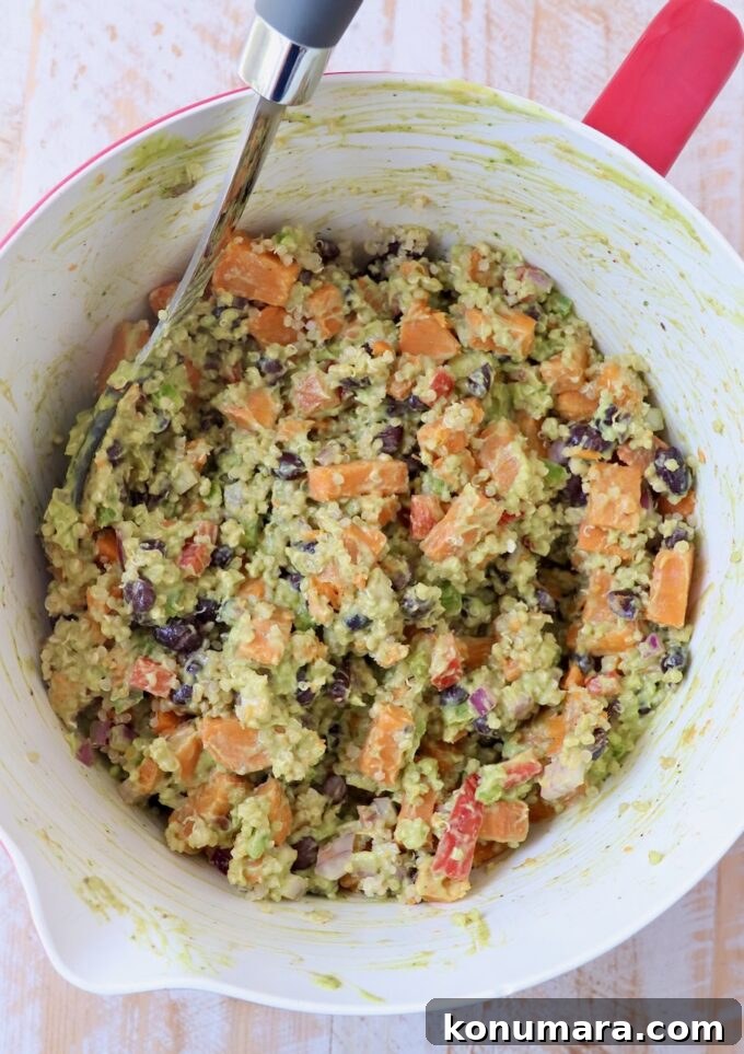 Mexican Sweet Potato Salad with Cilantro Lime Dressing 5 Mexican sweet potato salad mixed together in large mixing bowl