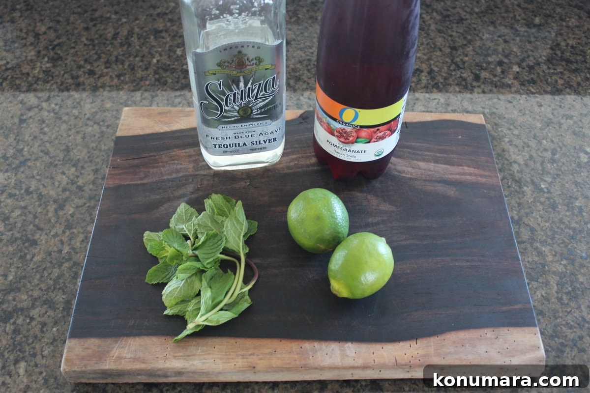 Pomegranate Mint Margarita Cocktail Recipe 3 Pomegranate Mint Margarita Ingredients