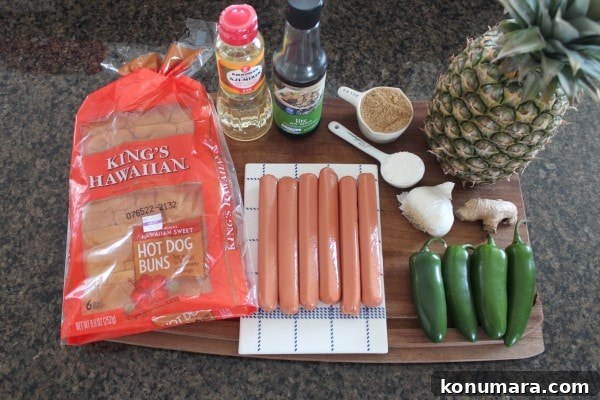 Grilled Teriyaki Pineapple Hot Dogs 3 Grilled Pineapple Teriyaki Hot Dog Ingredients