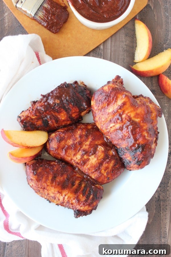 Grilled Peach and Balsamic BBQ Chicken Recipe 2 Grilled Peach Balsamic BBQ Chicken Recipe