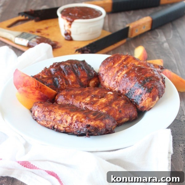 Grilled Peach and Balsamic BBQ Chicken Recipe 3 Grilled Peach Balsamic BBQ Chicken Recipe