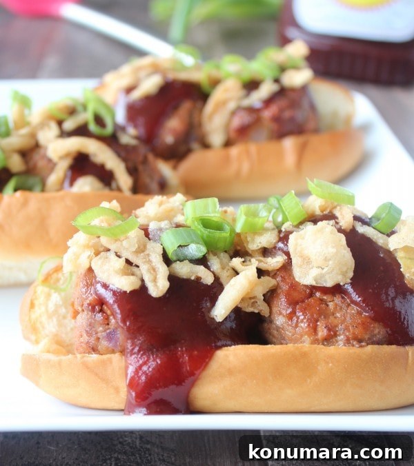 Smoky BBQ Meatball Sub with Melted Cheese 2 BBQ Meatball Sub Recipe