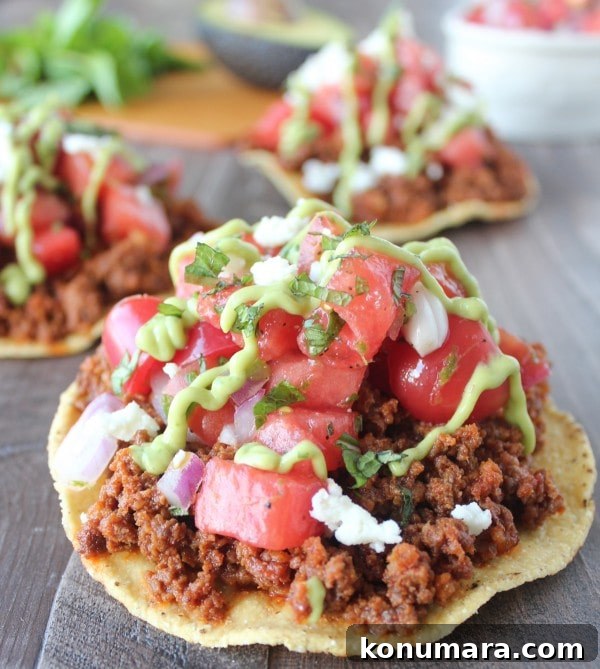 Chorizo Tostadas with Watermelon Serrano Salsa