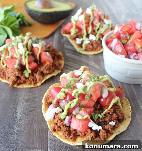 Chorizo Tostadas with Serrano Watermelon Salsa