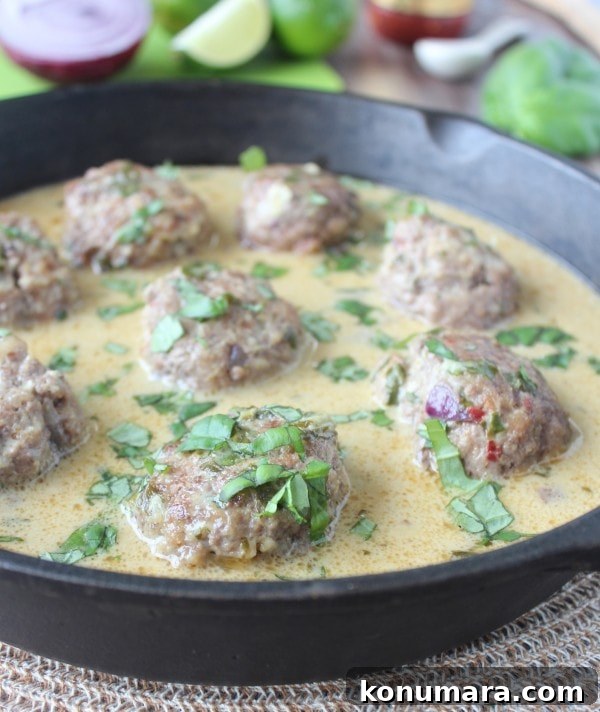 Thai Green Curry Lamb Meatballs 2 Asian Lamb Meatball in Green Curry Sauce Recipe