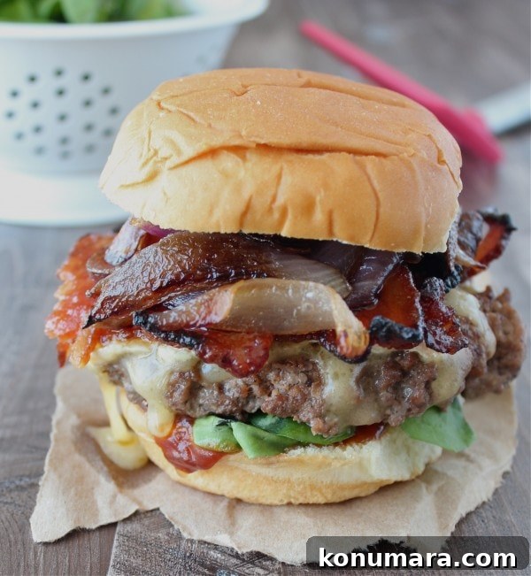 Sriracha Candied Bacon Cheeseburger with Melted Brie 7 Caramelized Onion Bacon Brie Cheeseburger Recipe