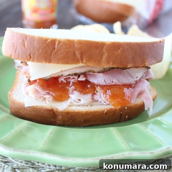 Apricot-Glazed Ham and Melted Cheese Sandwich Recipe 3 Apricot Ham and Cheese Sandwich